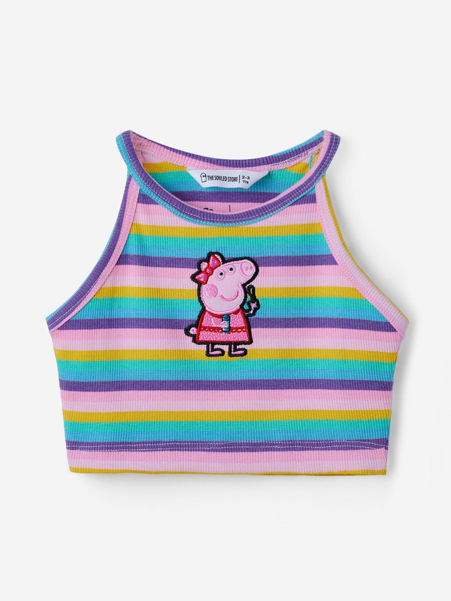 original peppa: chasing rainbows girls cotton top