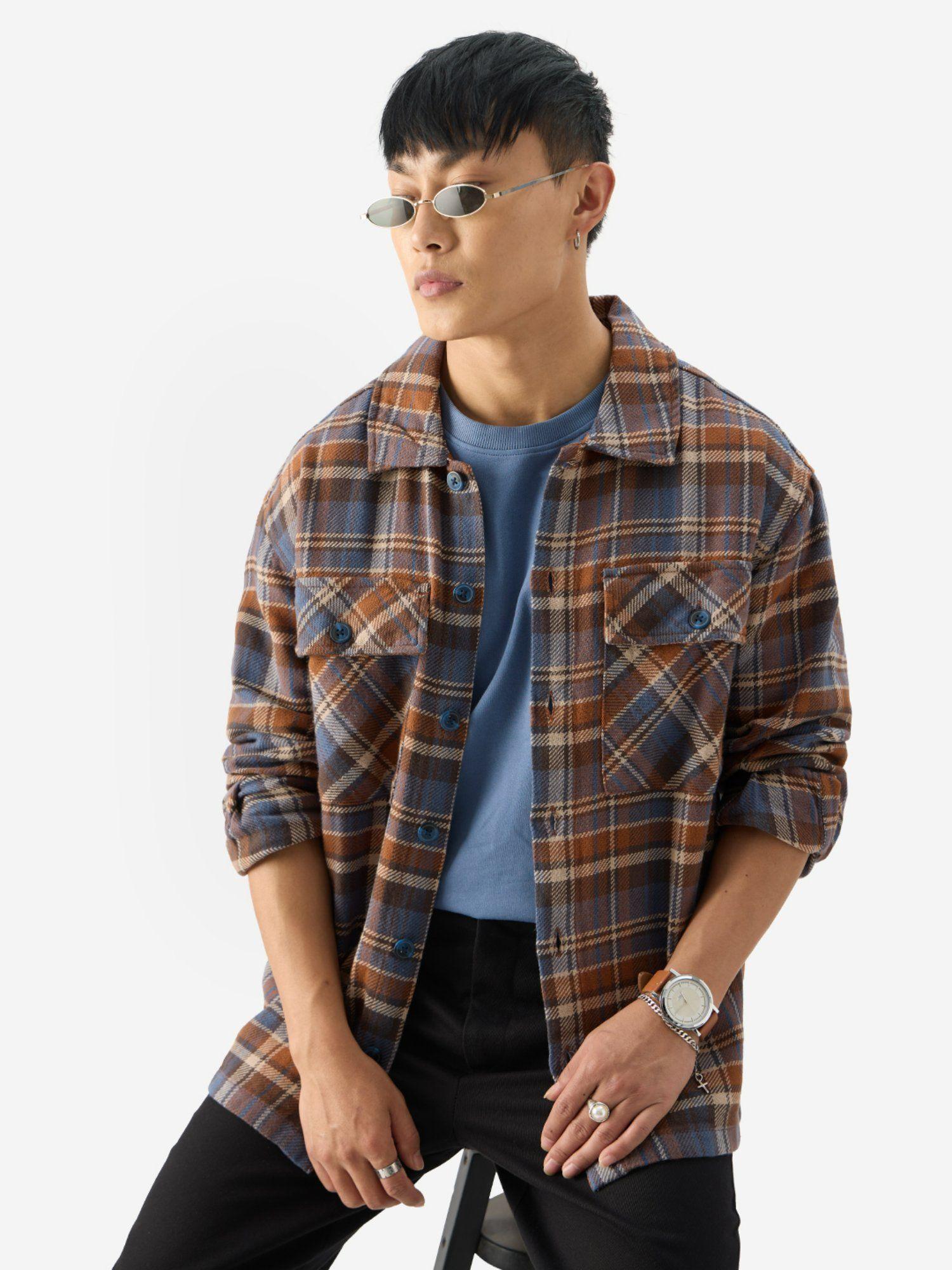 original plaids orion multi-colour men flannel shackets