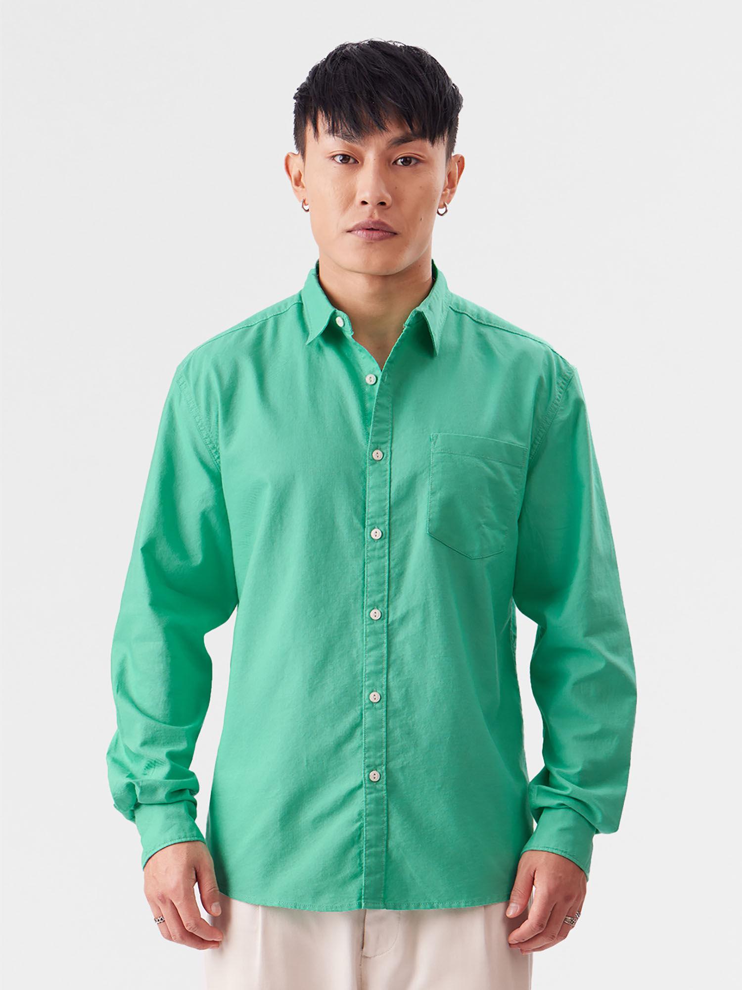 original solid minty green shirt for men