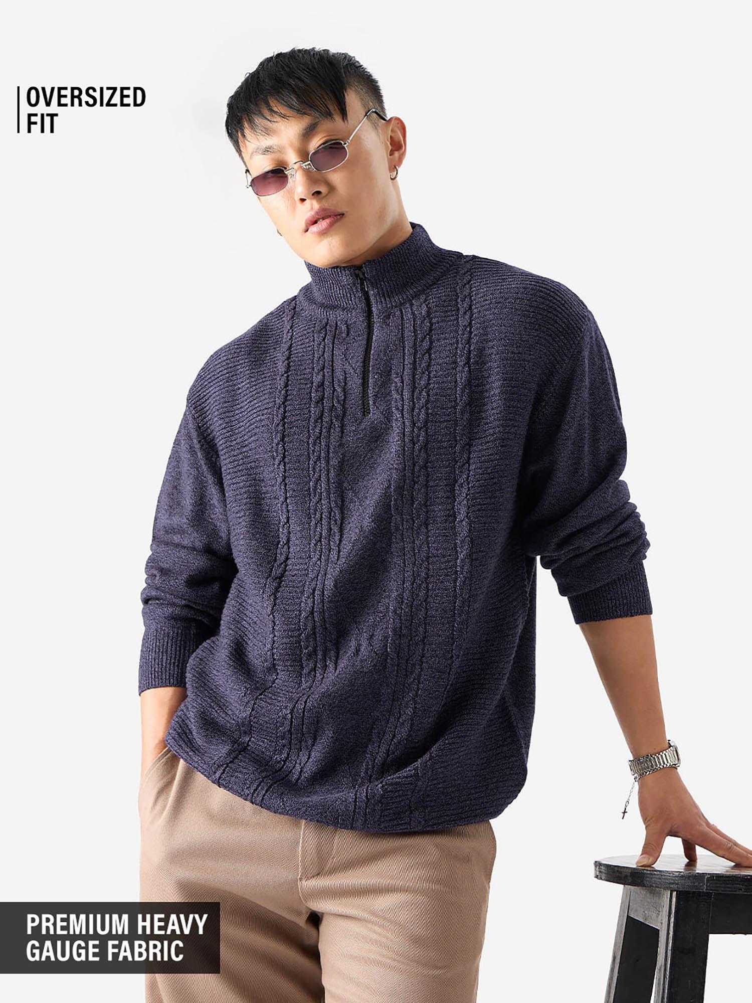 original solids: berry blue men oversized pullovers