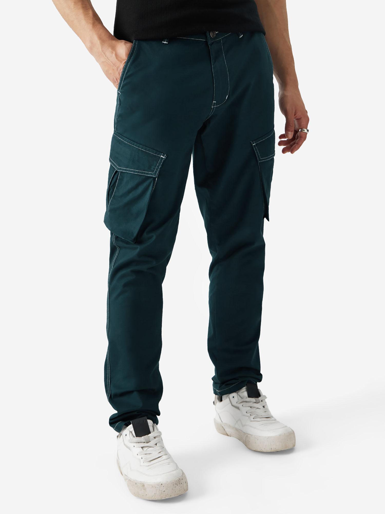 original solids : indigo blue men cargo pants