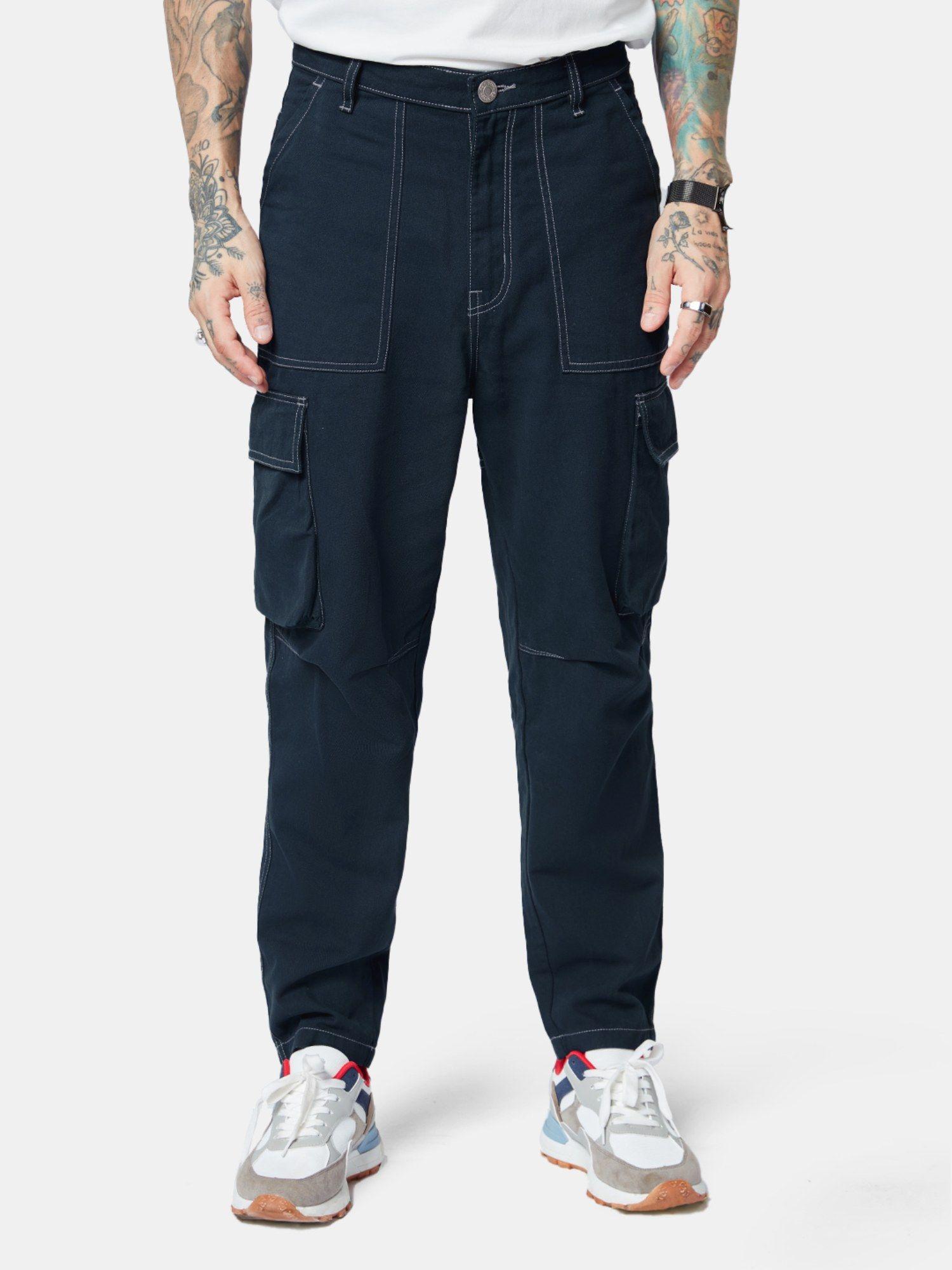 original solids : mens navy cargo pants