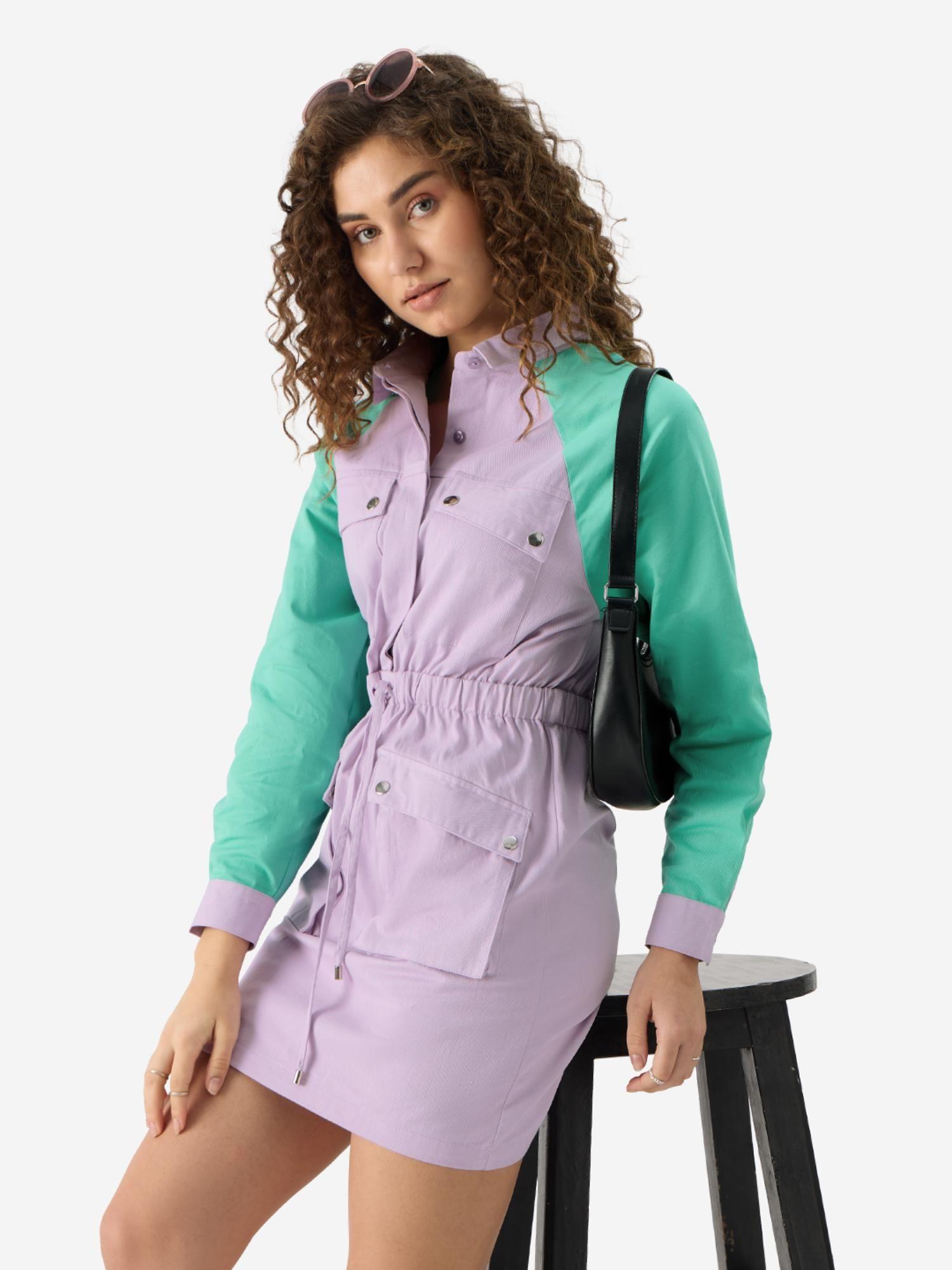 original solids lavender women shirt dress