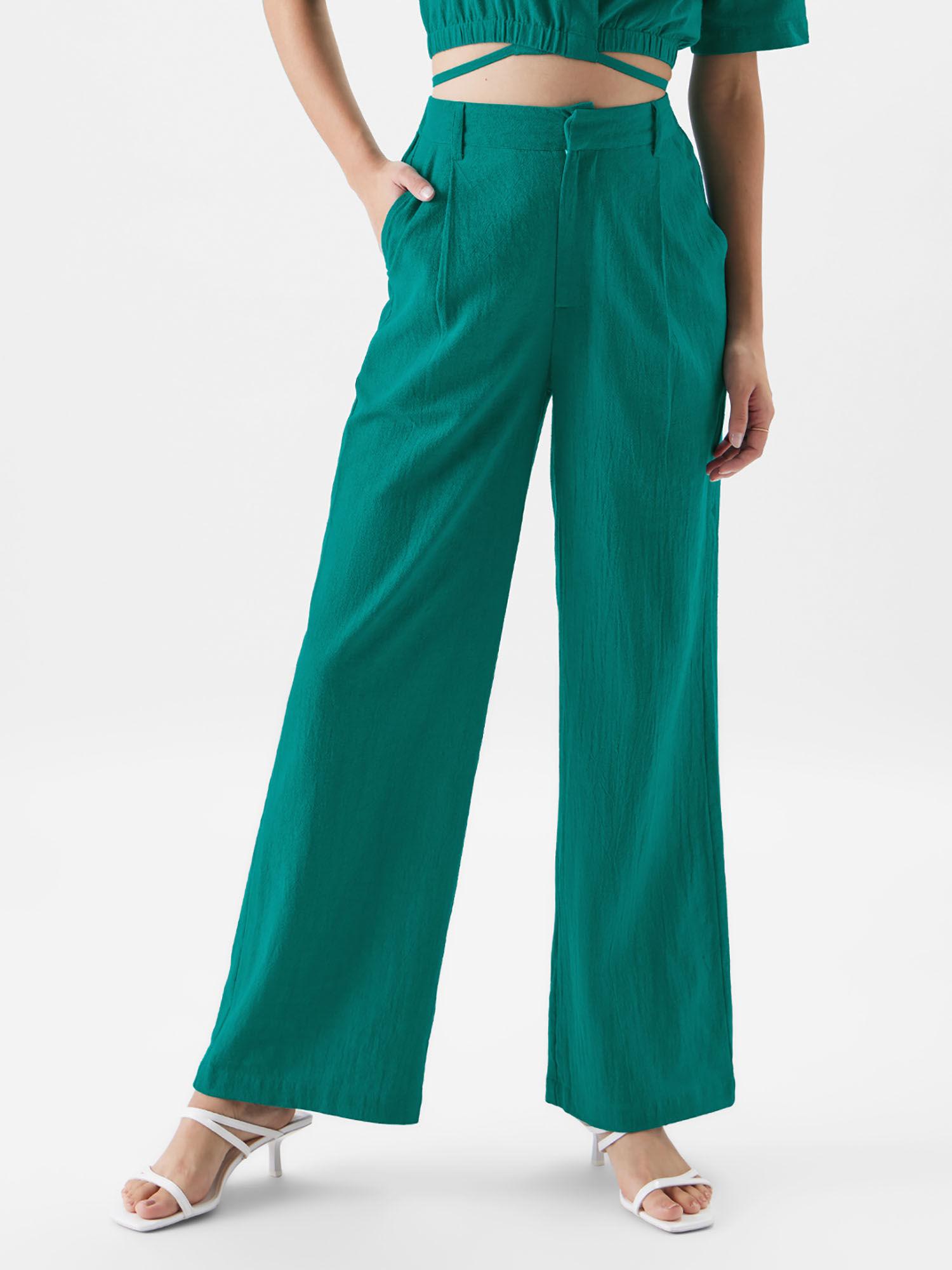 original solids teal pants for womens