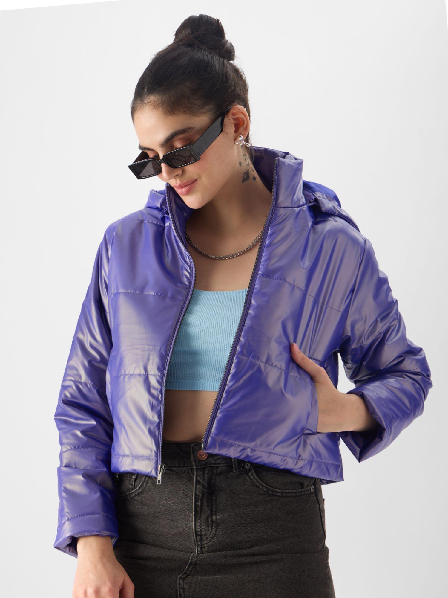 originals : shining star women puffer jacket purple