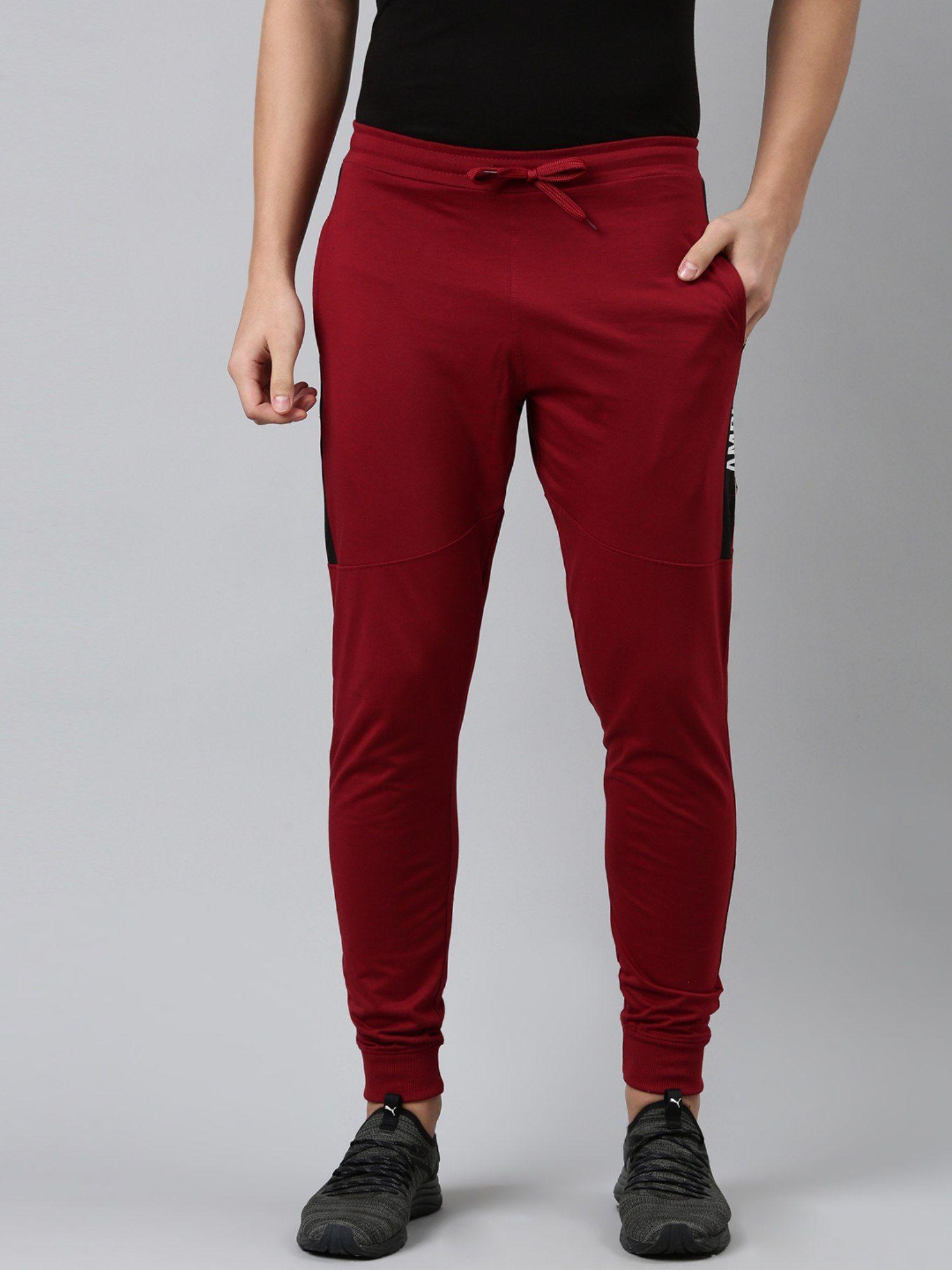 originals mens cotton solid jogger - red