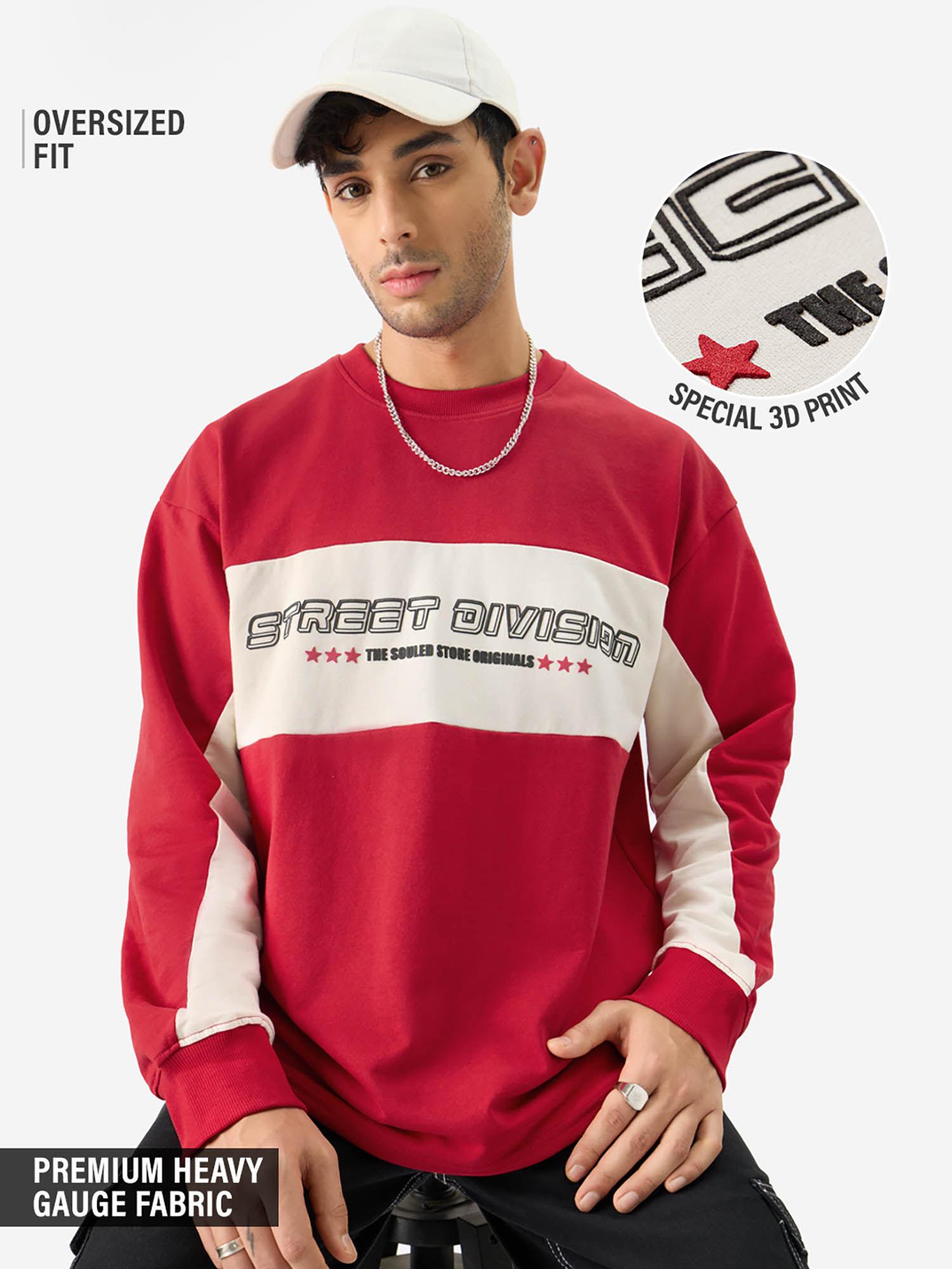 originals: race red men oversized full sleeve sweatshirt