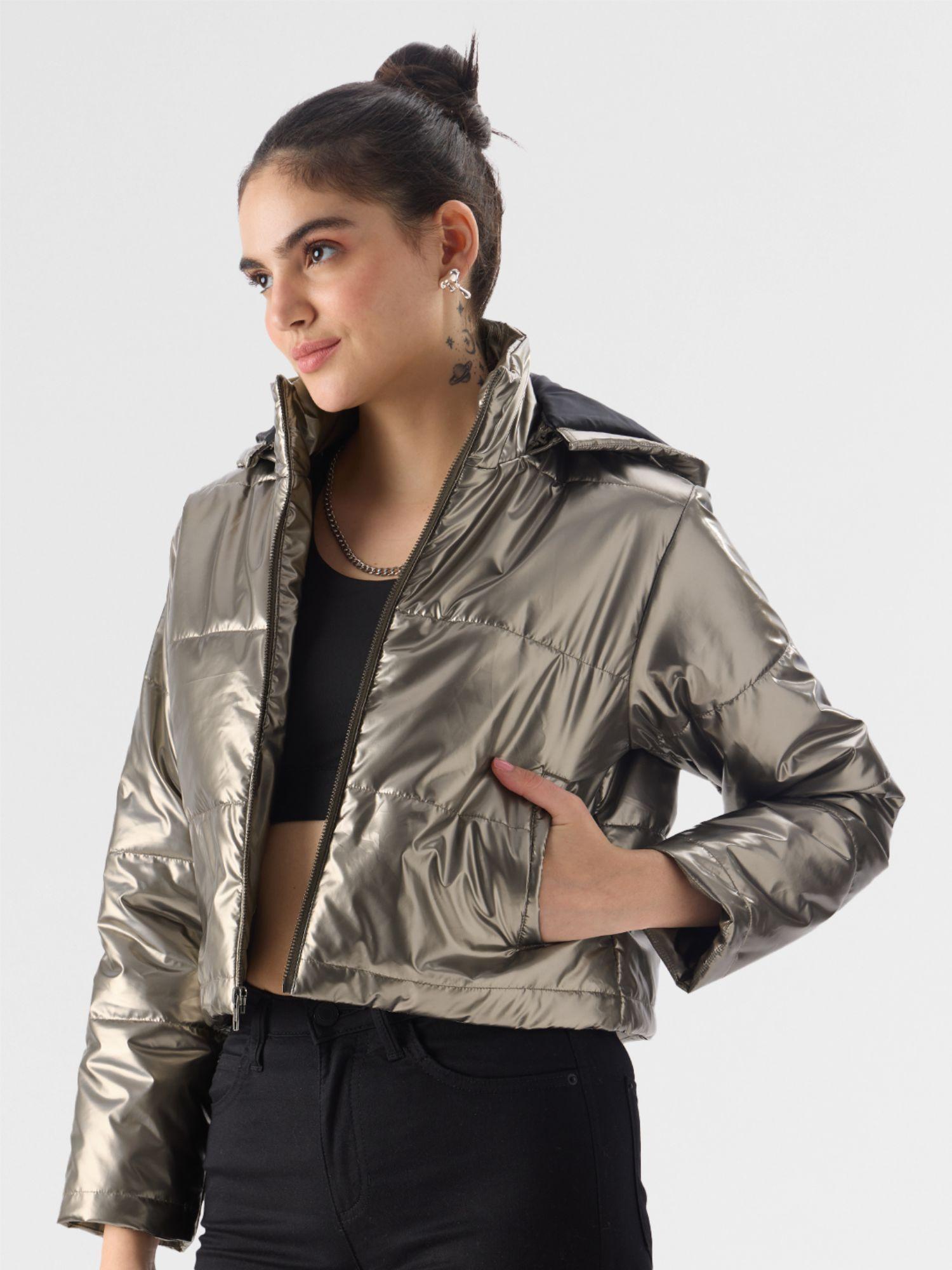 originals : dark silver puffer jacket women puffer jacket