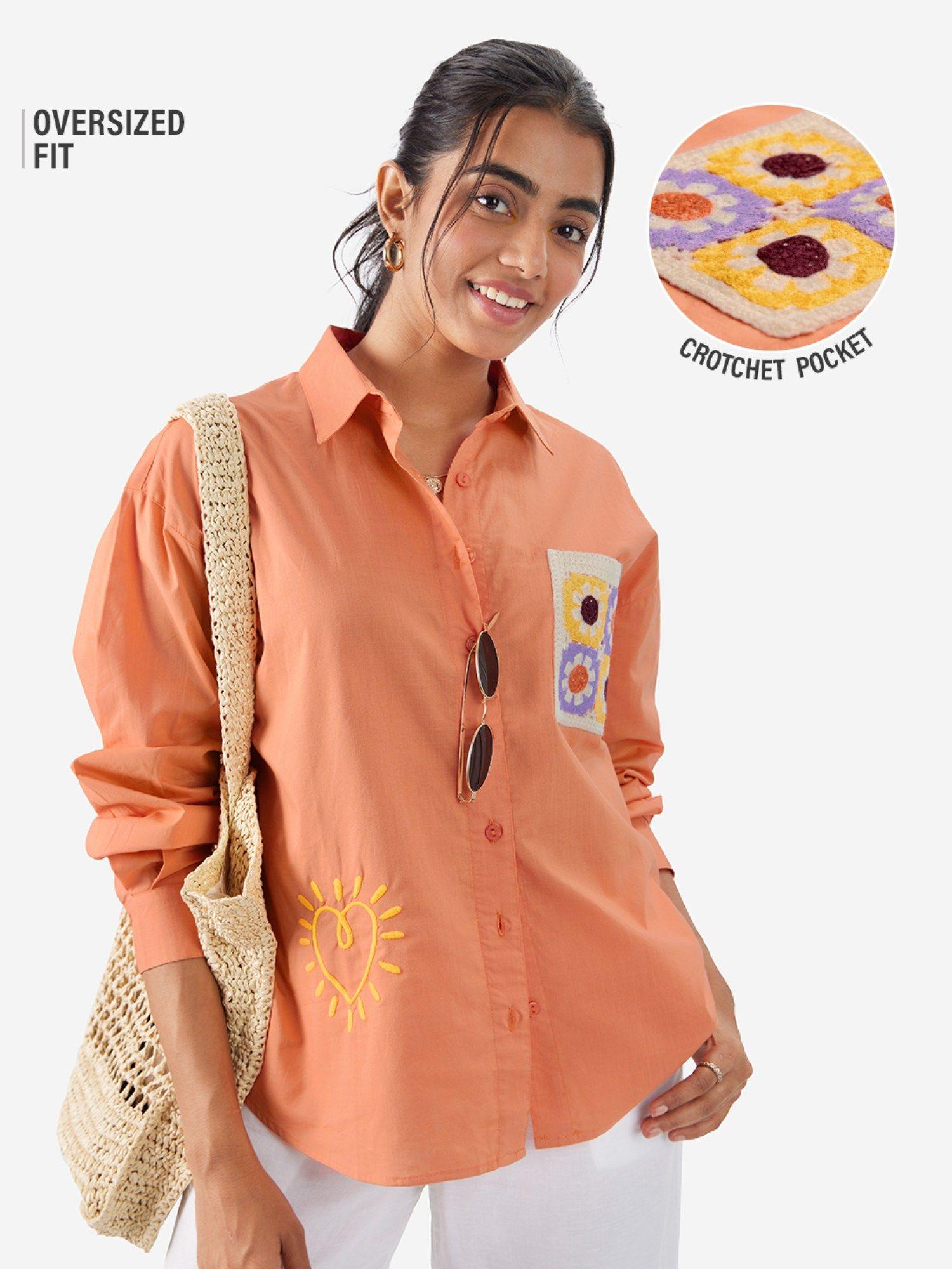 originals orange rose women boyfriend shirt