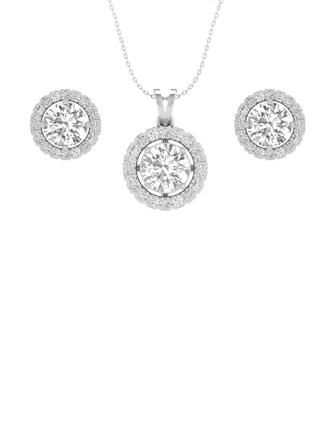 orionz 92.5 sterling silver cz-studded jewellery set