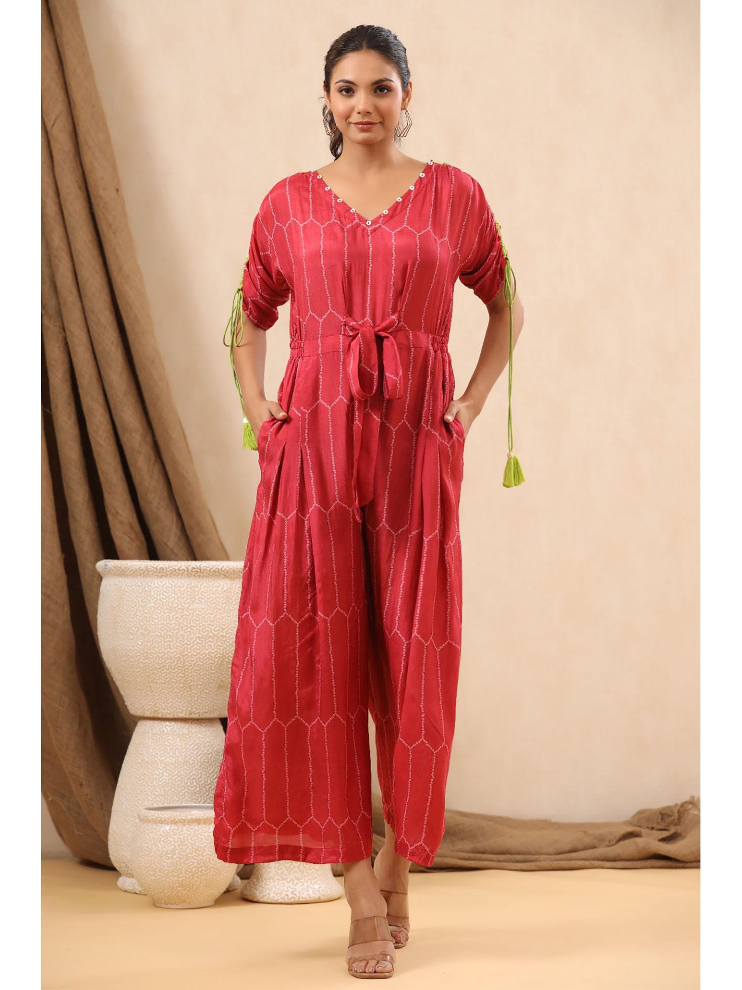 orlando crimson cotton jumpsuit