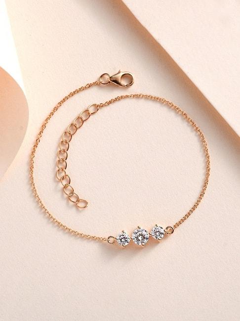 ornate jewels 92.5 sterling silver american diamond solitaire bracelet