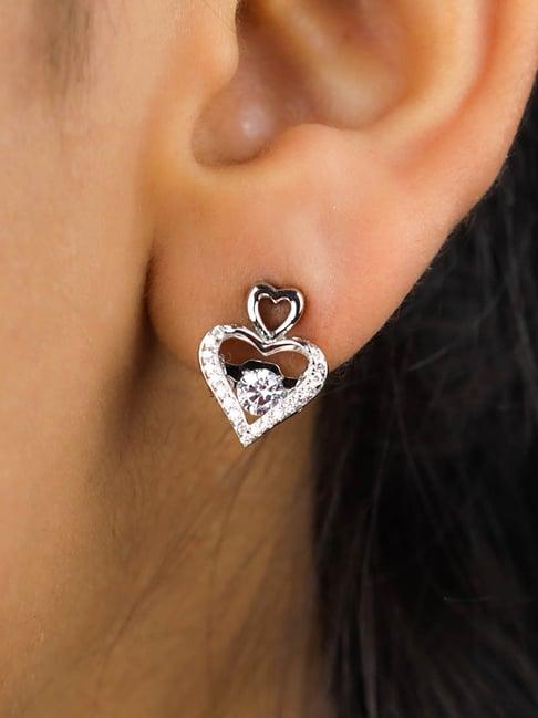 ornate jewels 92.5 sterling silver dancing heart earrings for women