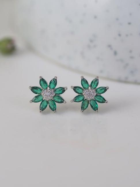 ornate jewels 92.5 sterling silver flower earrings for women