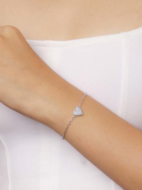 ornate jewels 92.5 sterling silver heart bracelet for women