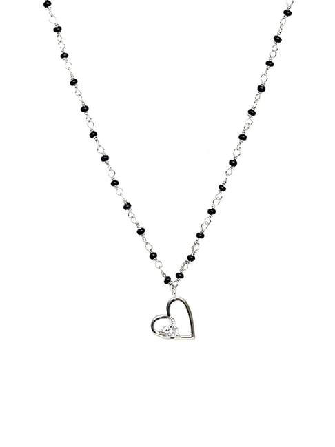 ornate jewels 92.5 sterling silver two heart mangalsutra for women