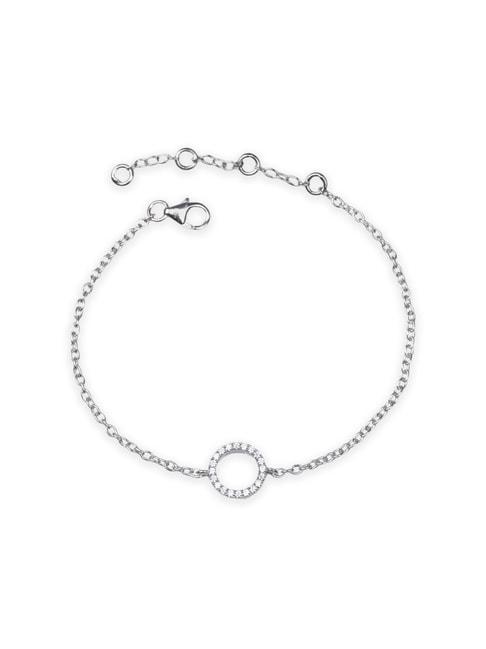 ornate jewels 925 silver aaa grade american diamond adjustable love circle bracelet