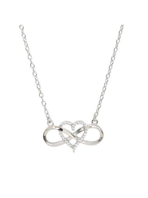 ornate jewels 92.5 sterling silver heart infinity necklace for women