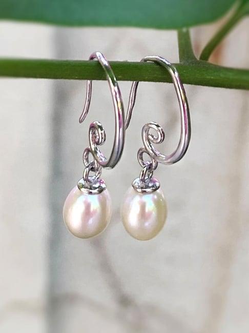ornate jewels 92.5 sterling silver pearl earrings for women