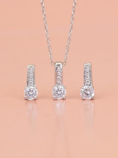 ornate jewels 92.5 sterling silver pendant set for women