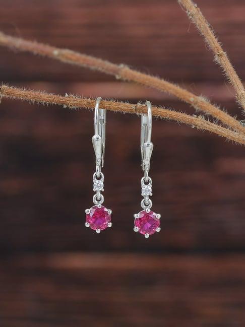 ornate jewels 92.5 sterling silver ruby earrings for women