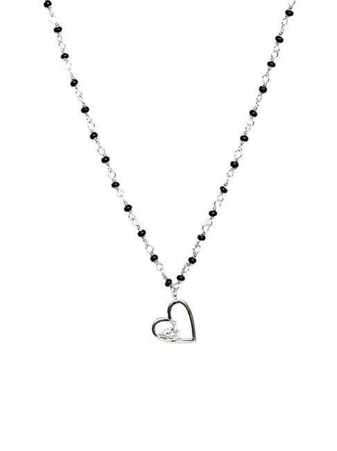 ornate jewels 92.5 sterling silver two heart mangalsutra for women