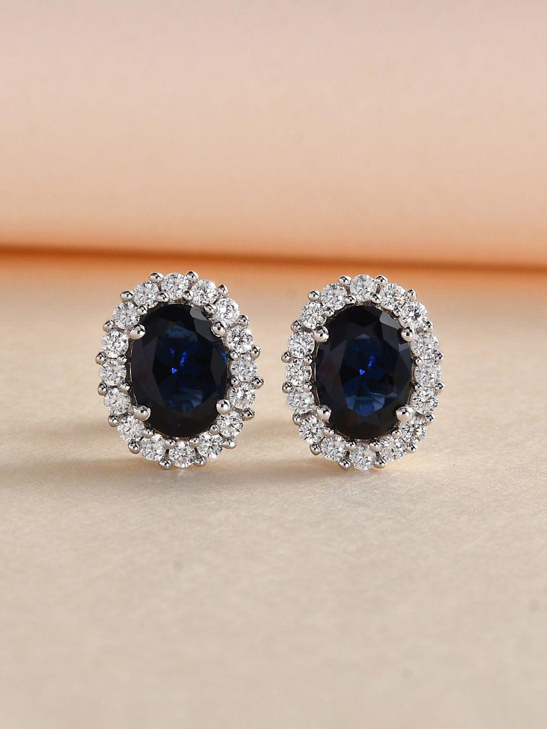 ornate jewels oval studs earrings