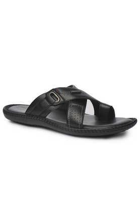 orped synthetic slipon men's slippers - black
