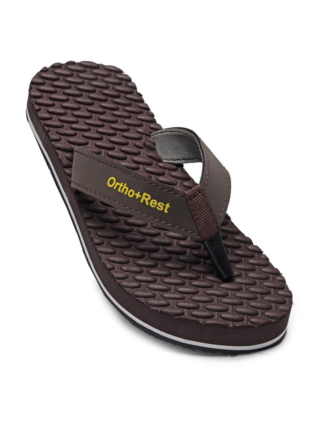 ortho rest women brown & black rubber thong flip-flops