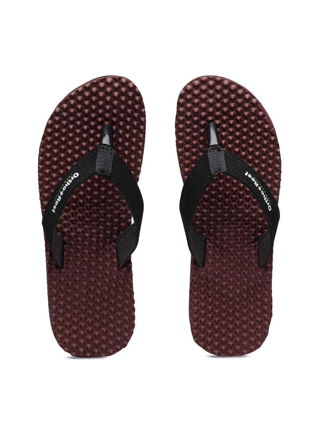 ortho rest women maroon & black thong flip-flops