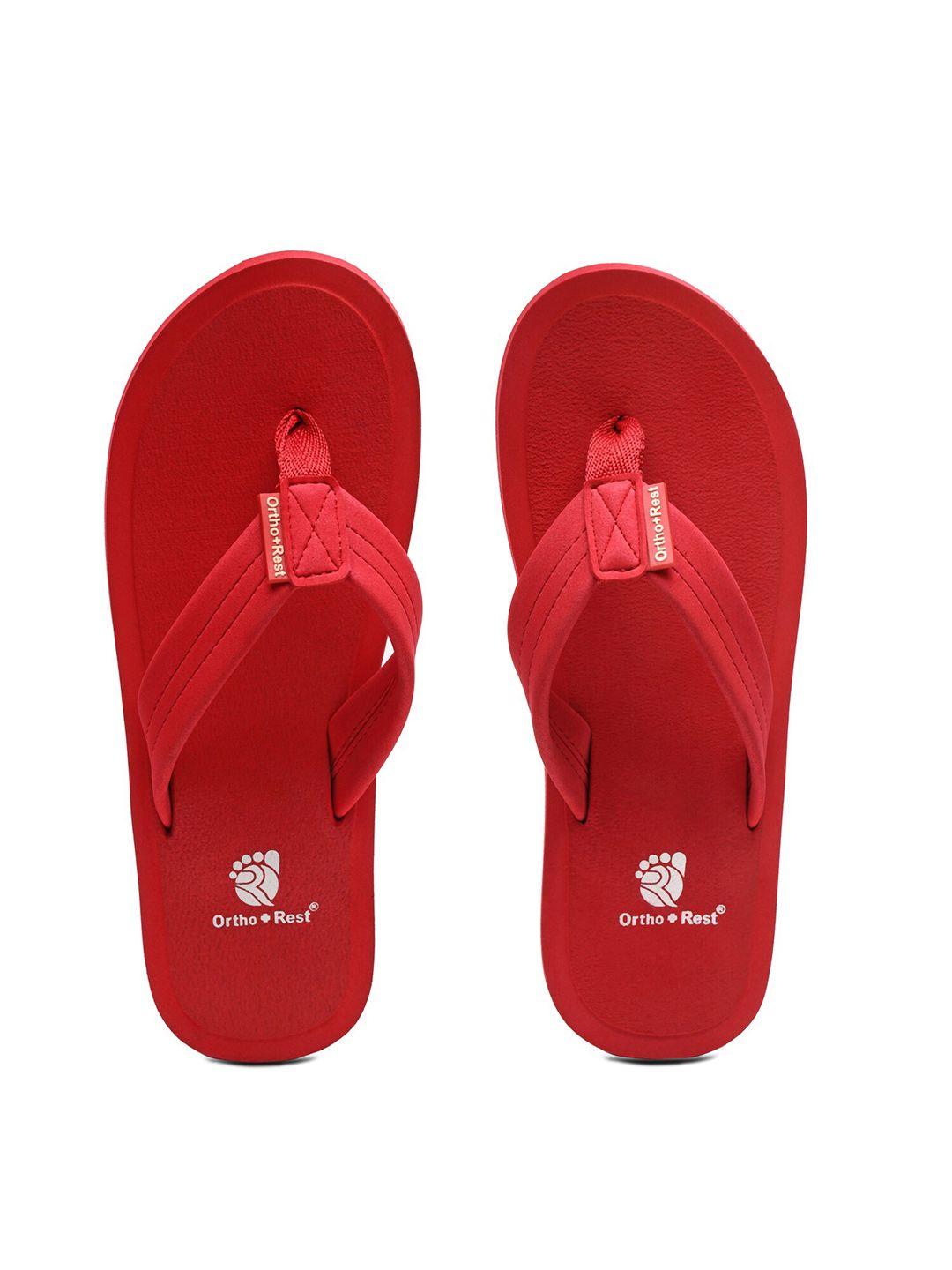 ortho rest women red & white thong flip-flops