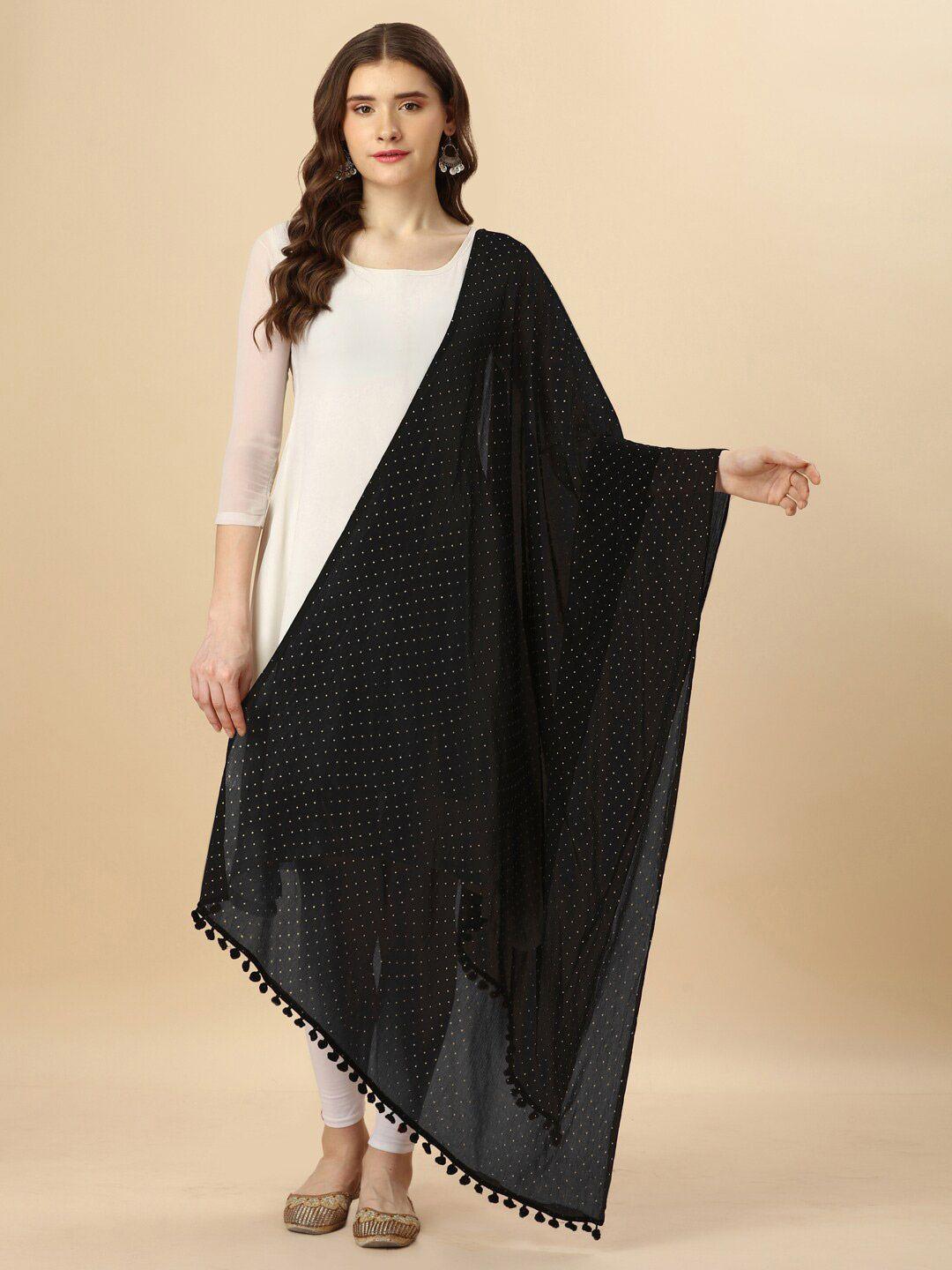 orus black printed dupatta