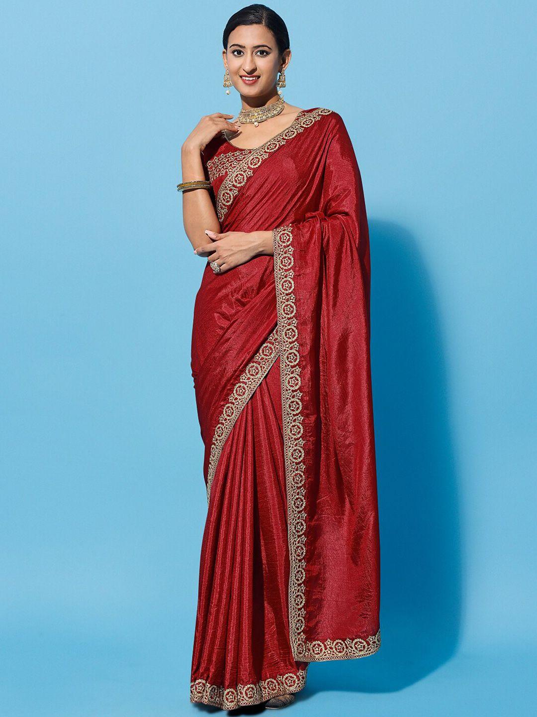 orus embroidered silk cotton heavy work saree