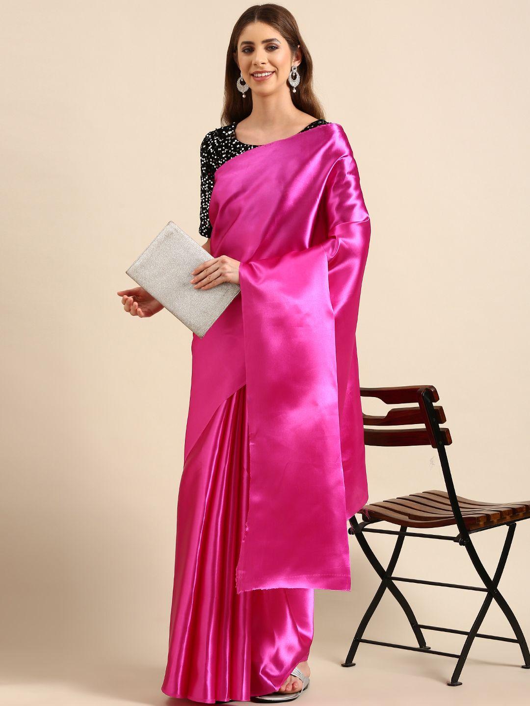 orus solid satin saree