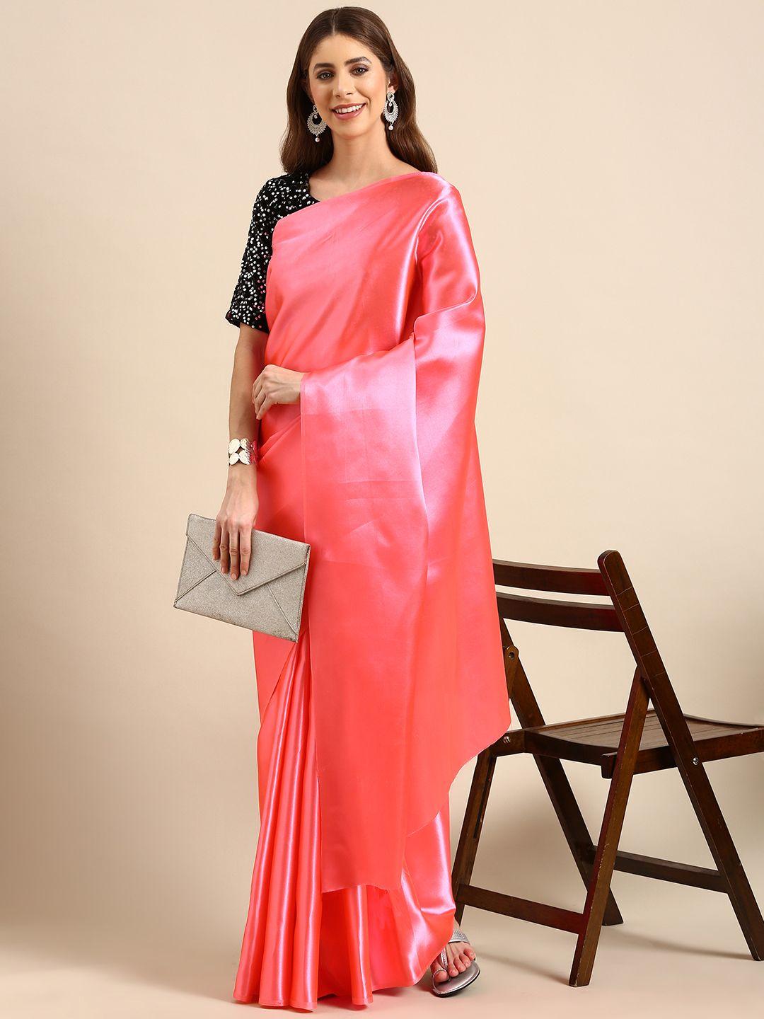 orus solid satin saree