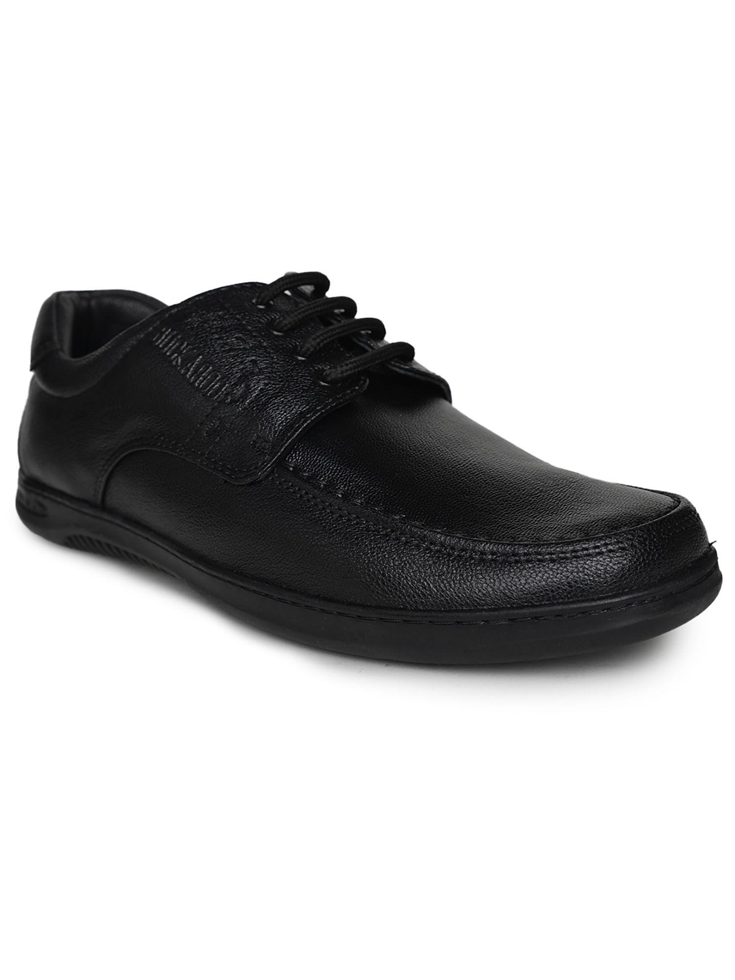 orvil full grain natural leather black casual shoes for men