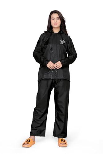 os rainwear rain coat for women's waterproof reversible double layer with hood set of top and bottom packed in a storage bag 2 way (both side) wearable