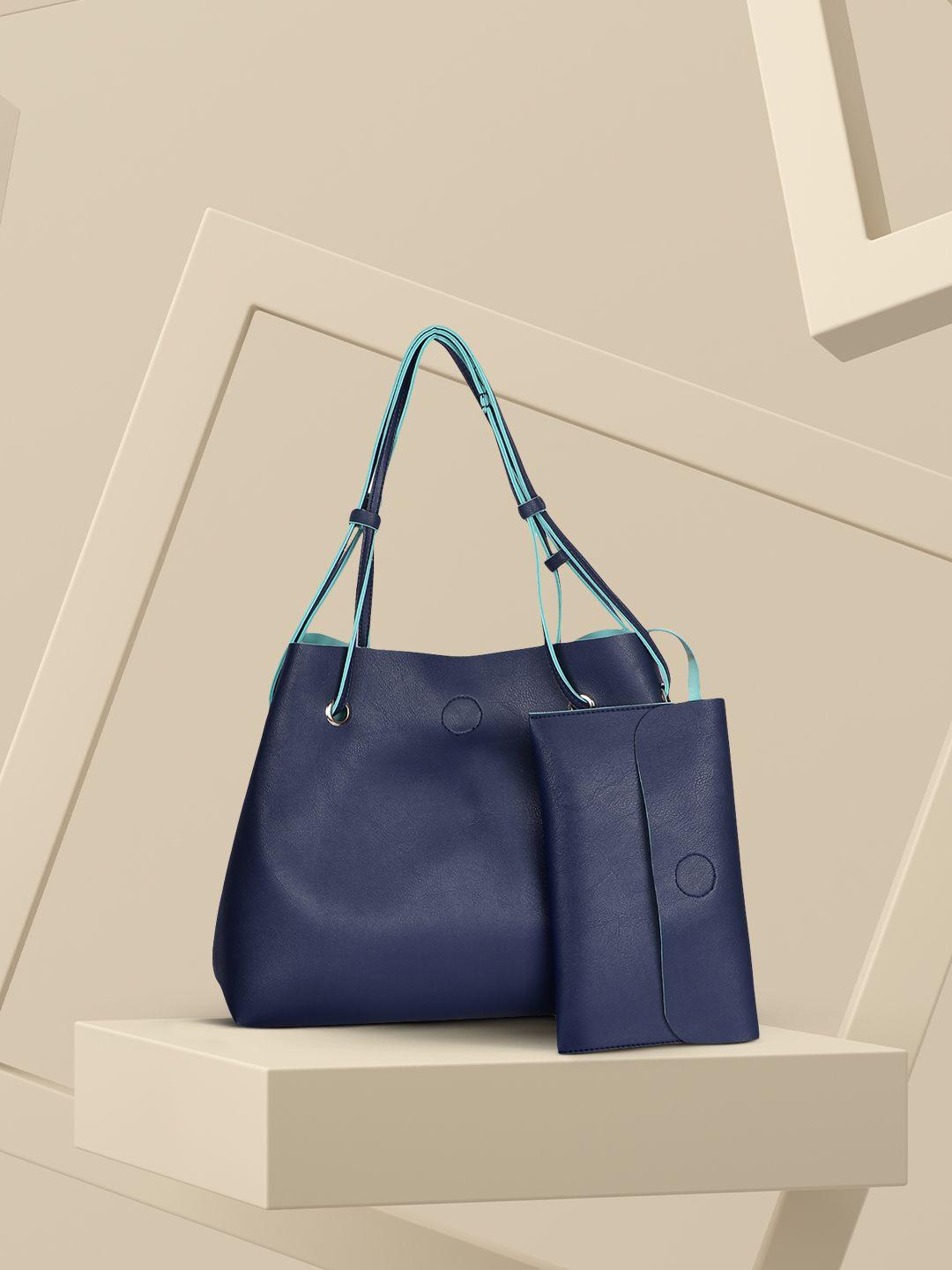 osaiz blue solid tote bag