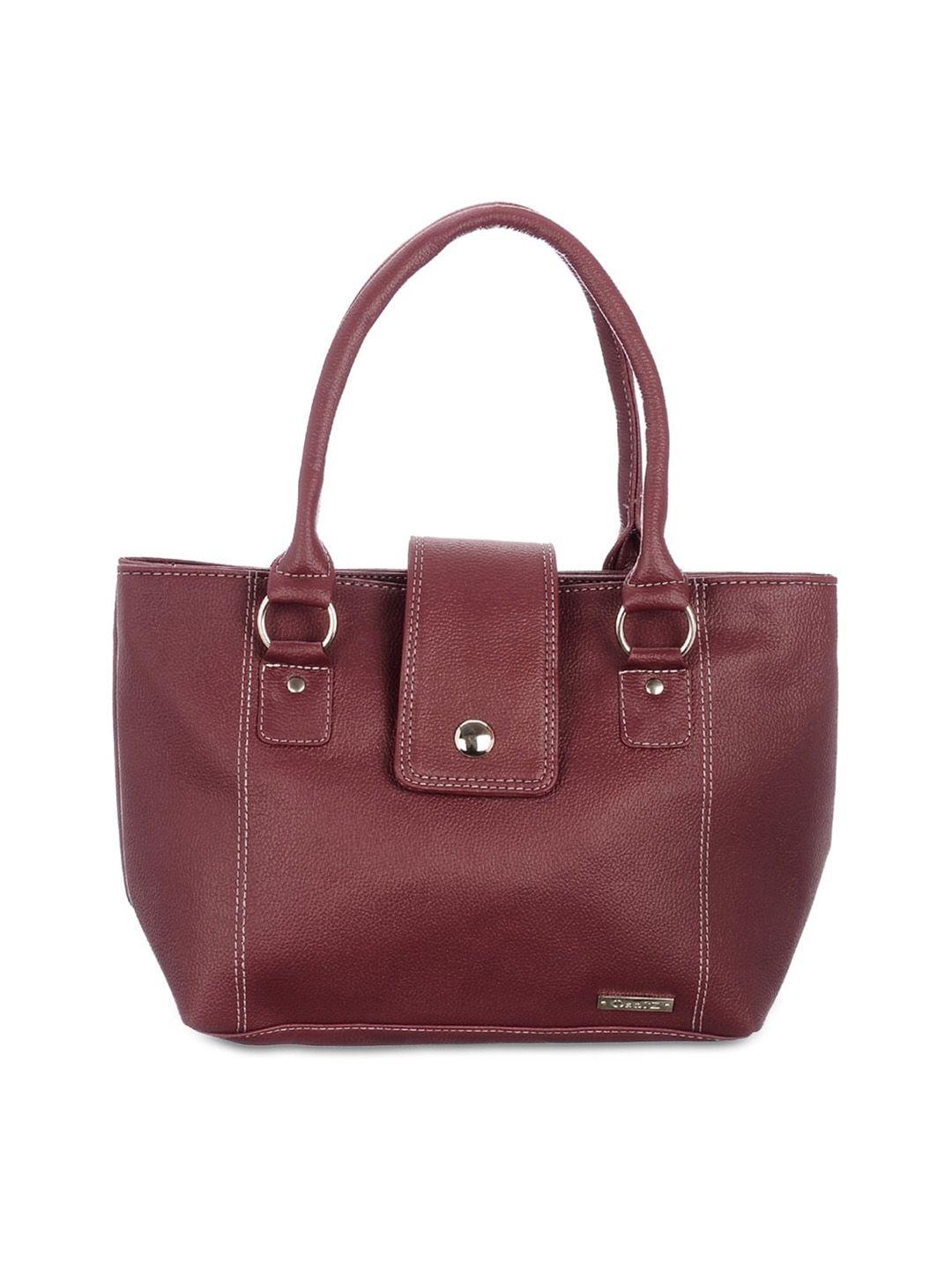 osaiz maroon solid shopper handheld bag