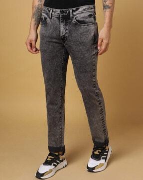 osaka slim fit comfort bleach washed jeans