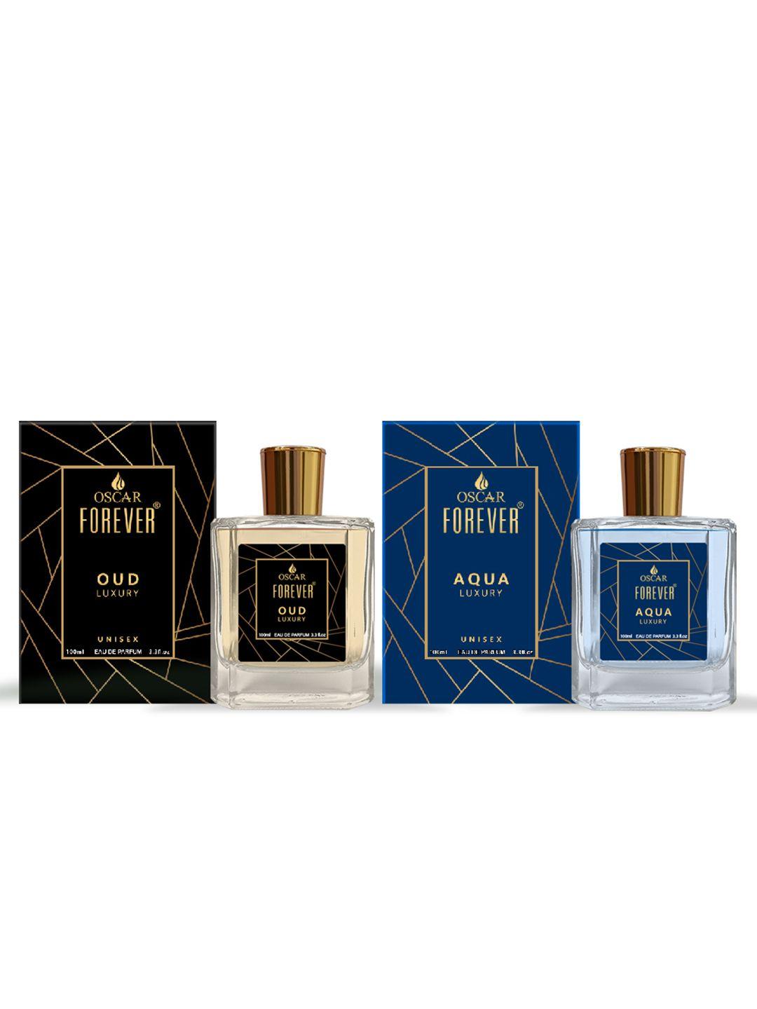 oscar forever set of 2 aqua & oud luxury long lasting eau de perfume - 100ml each