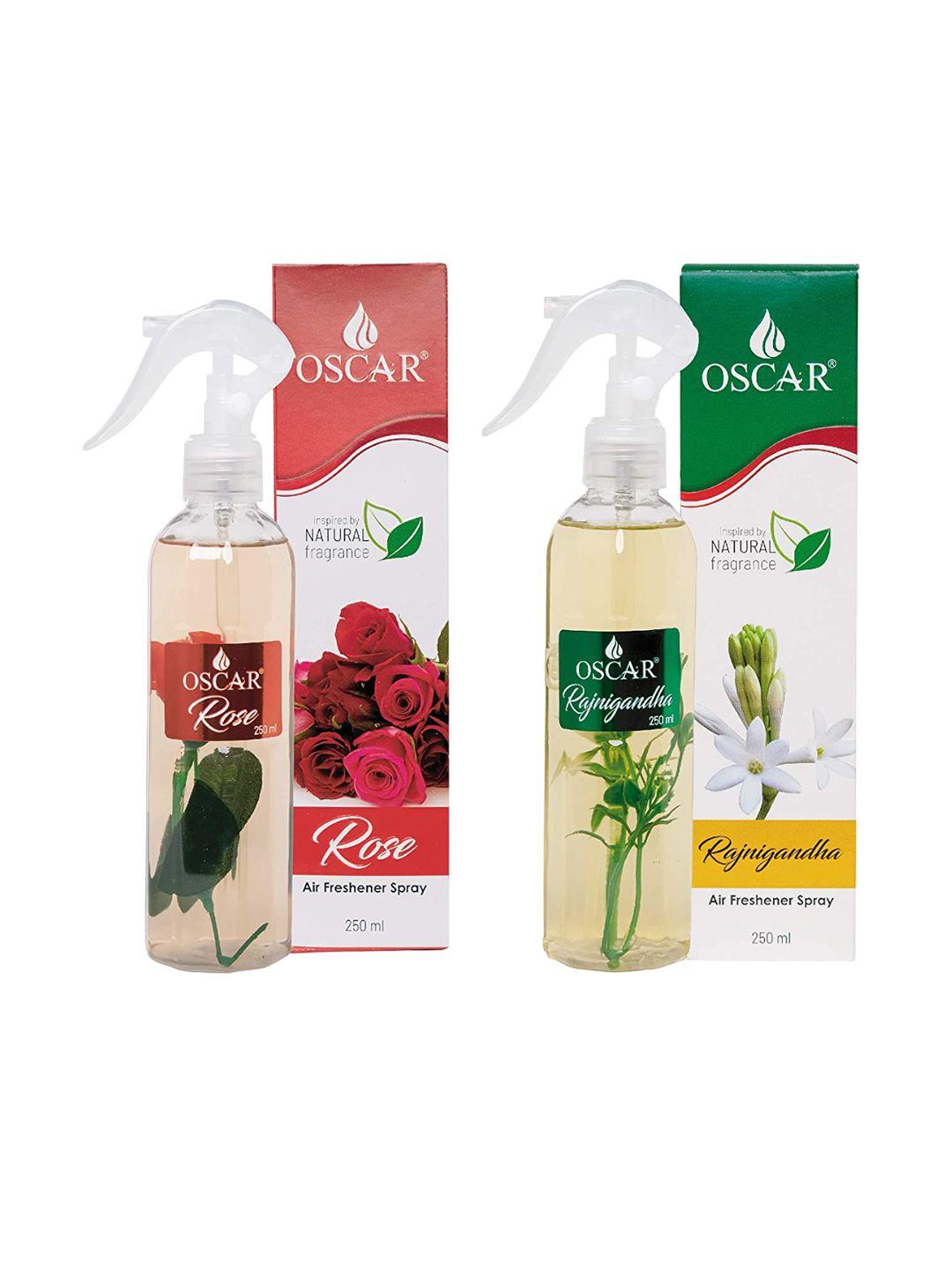 oscar 2 pieces rose and rajanigandha room freshener-250ml each