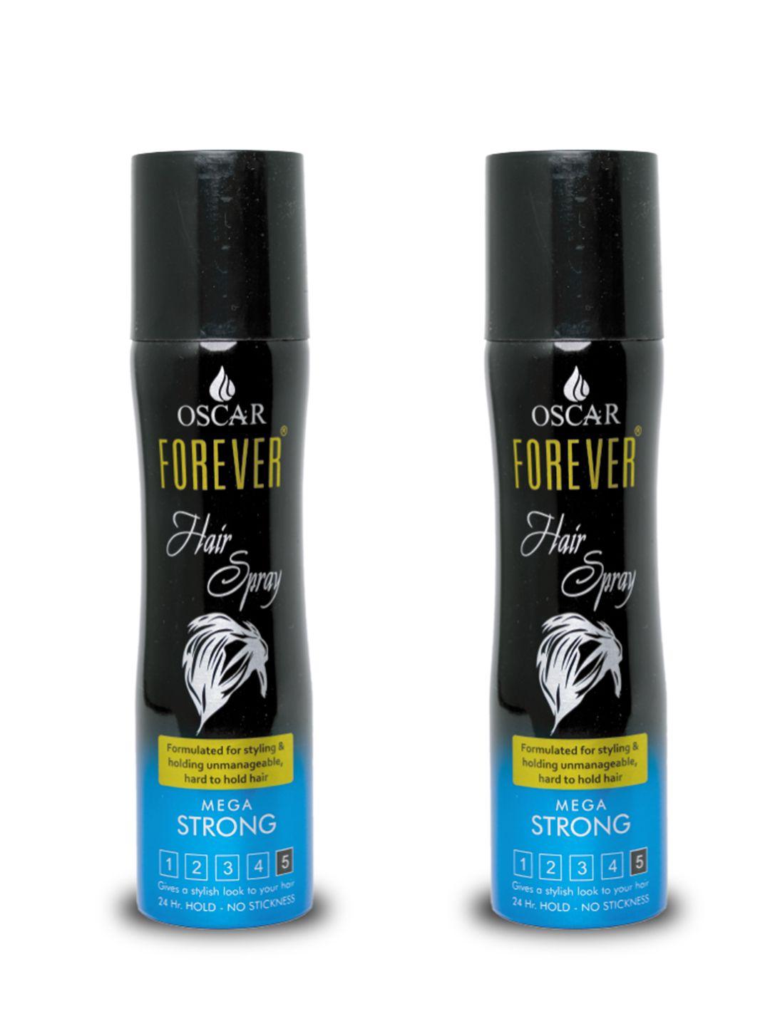 oscar forever set of 2 mega strong hair spray for hair styling - 135ml each