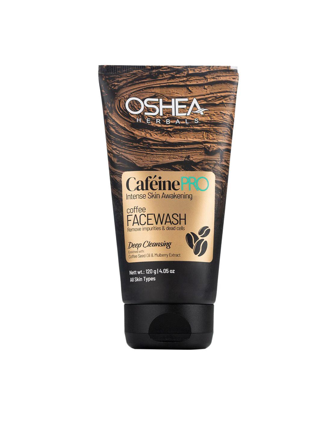 oshea herbals cafeine pro coffee face wash with coffee seed oil & mulberry extract 120 g