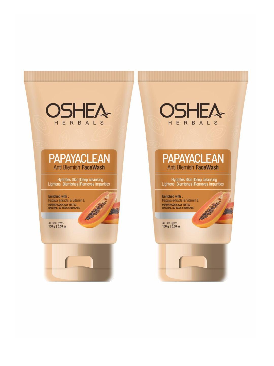 oshea herbals pack of 2 papayaclean anti-blemish face wash 300g