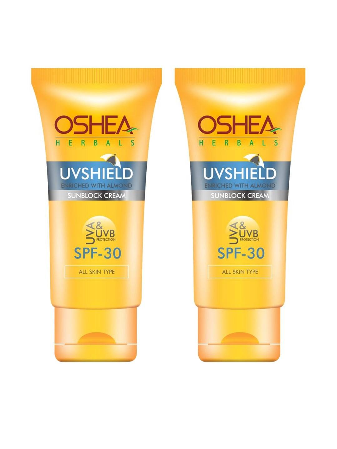 oshea herbals set of 2 uv shield spf 30 sun block cream with glycerine 60 g each