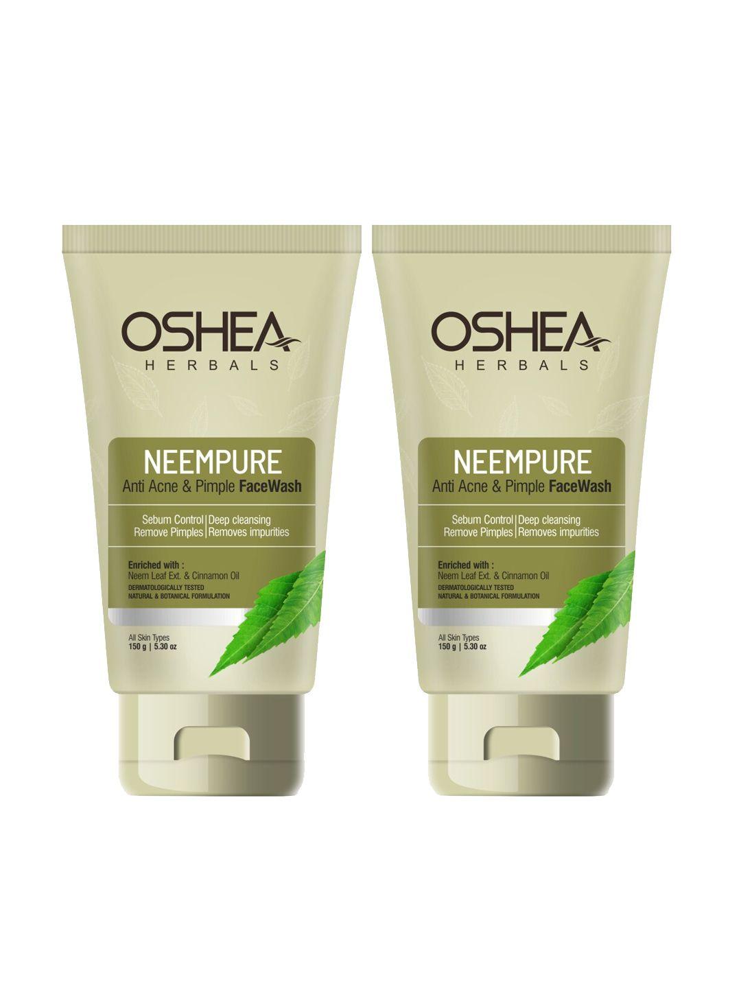 oshea herbals pack of 2 neempure anti acne & pimple face wash