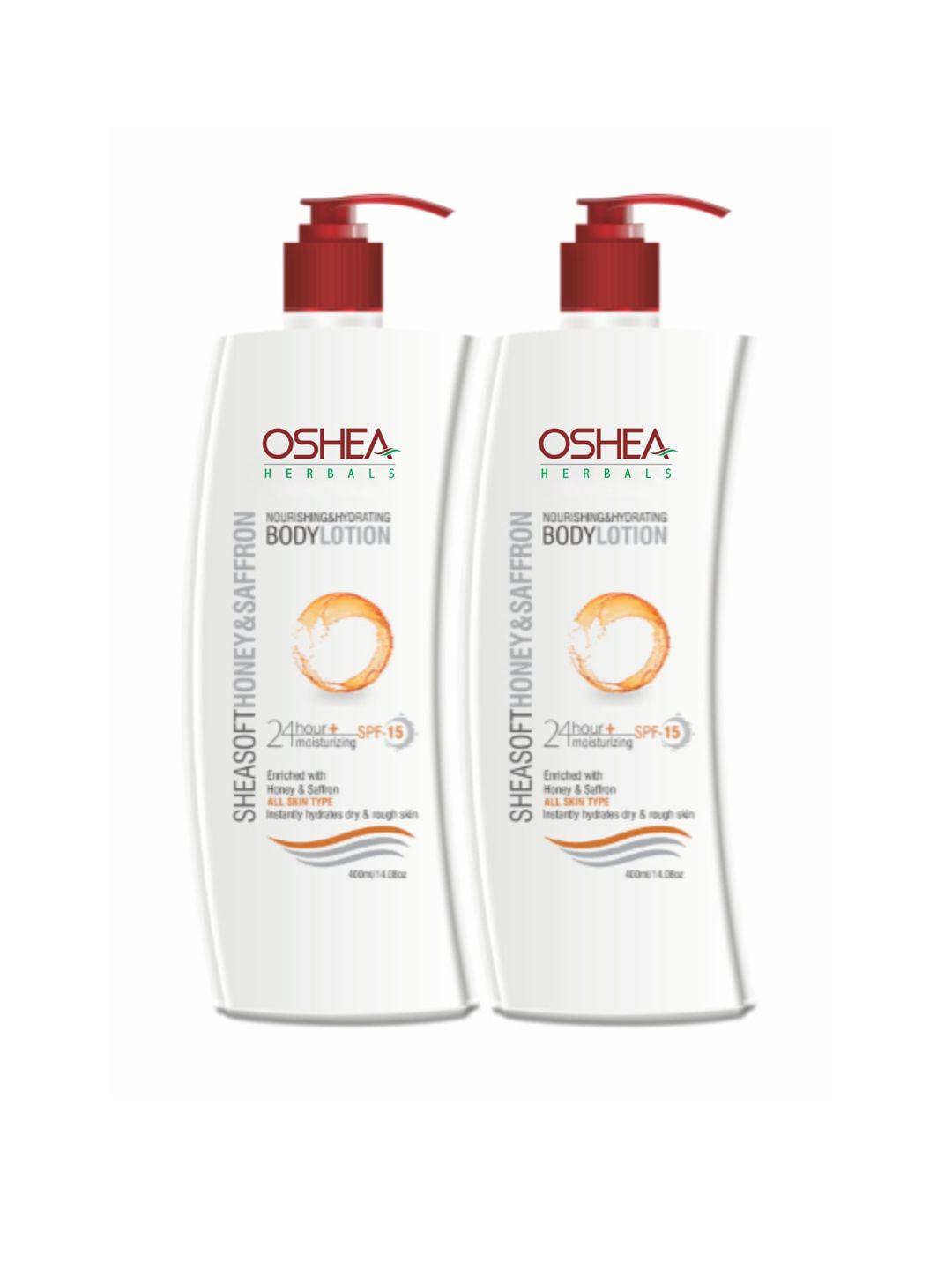 oshea herbals pack of 2 sheasoft honey & saffron body lotion spf 15