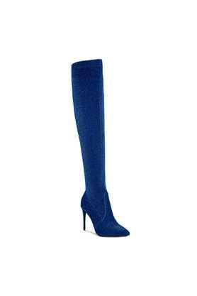 other zipper women's party wear boots - blue