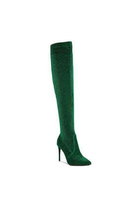 other zipper women's party wear boots - green